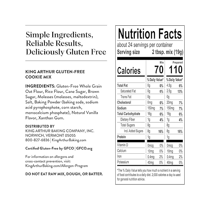 King Arthur Gluten Free Cookie Mix (Pack of 6)