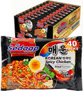 Mi Sedaap Korean Spicy Chicken Instant Fried Ramen Noodles (Pack of 40) – Made with Fresh Chili