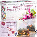 Dr. Lu’s Happy Blood Pressure Tea | 100% Natural Heart Functional Tea for Blood Pressure Support | Beetroot Hawthorn Berry Mulberry Leaf Dandelion 10 Super Herbs in Corn Fiber Pyramid Bags