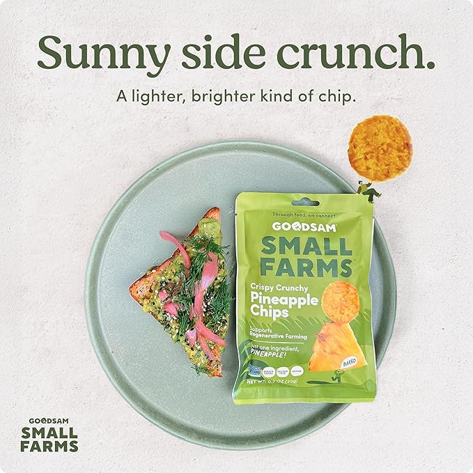 GoodSAM Small Farms Baked Pineapple Chips Pack of 8 Simple Ingredient Fruit Chips