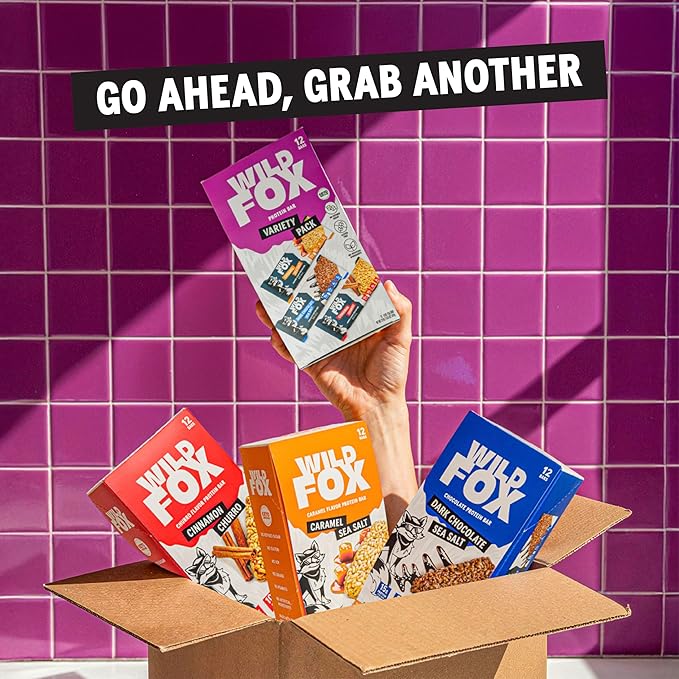 Wild Fox Protein Bars - Keto-Certified High Protein Snack with No Refined Sugar Great Taste 15g Protein and No Seed Oils Variety Pack - Chocolate Lover's