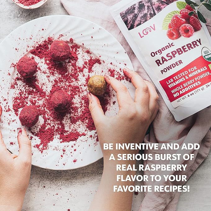Bundle – 2 items: LOOV Organic Wild Blueberry Powder and Organic Raspberry Powder