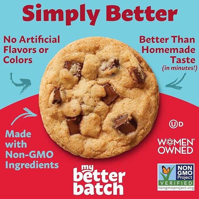 My Better Batch Chocolate Chunk Cookie Mix Gourmet Baking Mix for Homemade Taste 4 Pack (Makes 64 Cookies Total)