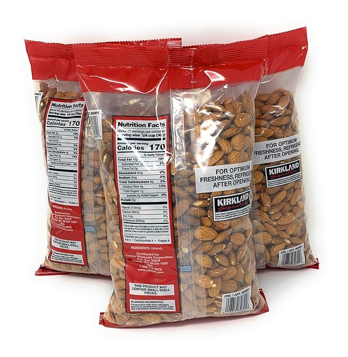 Kirkland Signature Supreme Whole Almonds 3 Pack (3 Pounds)
