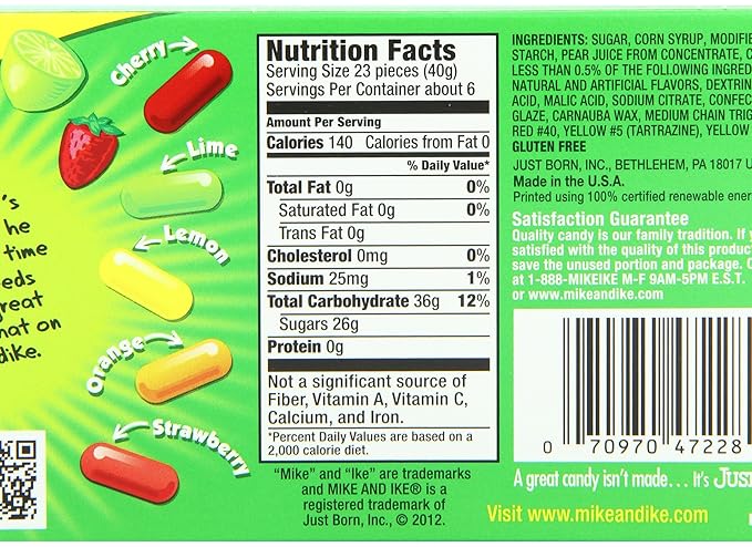 Mike and Ike Chewy Candy Original 8.3 Ounce (Pack of 12)