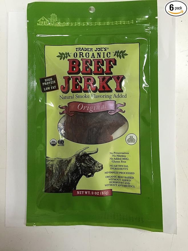 Trader Joe's Organic Beef Jerky - Original (Pack of 6)