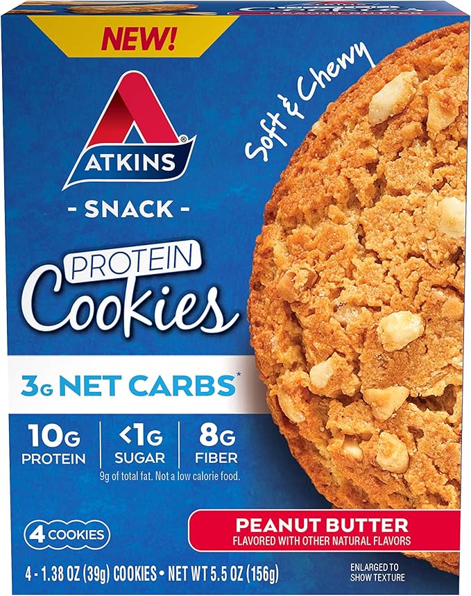 Atkins Soft Baked Energy Bars Blueberry 15g Protein2g Sugar Excellent Source &amp Peanut Butter Protein Cookie Protein Dessert Rich in Fiber 3g Net Carb 1g Sugar