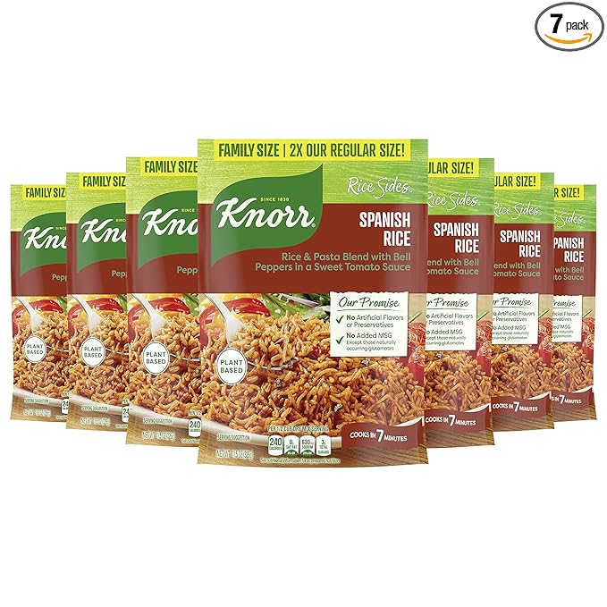 Knorr Family Size Rice Sides For a Tasty Rice Side Dish Spanish Rice No Artificial Flavors No Preservatives No Added Msg 11.5 oz 7 Count