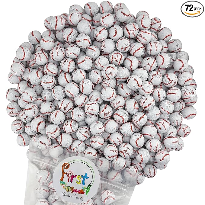 FirstChoiceCandy Milk Chocolate Foil Wrapped Balls (Baseballs 1 Pound (Pack of 1))