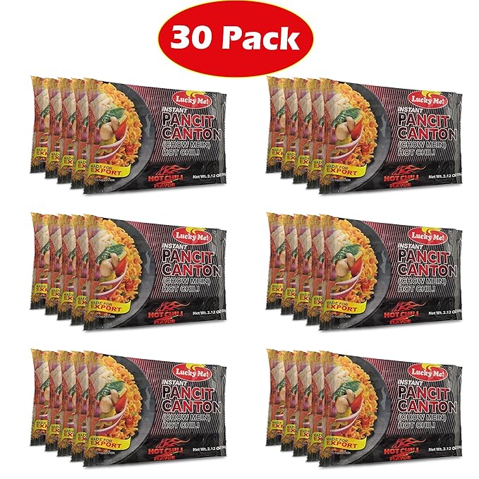 Lucky Me Pancit Canton Hot Chili Flavor (Pack of 30)