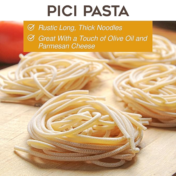 Morelli Pici Pasta di Toscana - Italian Gourmet Organic Pici Noodles - Thick Organic Pasta Nests Made in Italy from Durum Wheat Semolina - 17.6oz (500g) - Pack of 12