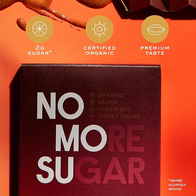 NOMOSU | Organic Almond Butter Chocolate Bar | 60g | 4 Pack | Sugar Free | USDA Organic | Vegan | Keto &amp Low Carb Friendly | Smooth Semi Sweet Chocolate with Creamy Almond Butter | Guilt Free Snac