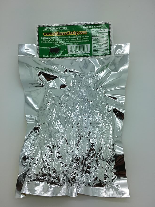 BEST Natural Style Thick Strips 3.25 OZ. Mild Smokey Flavor Beef Jerky - No Preservatives High Protein Low Carbs - Kids Favorite by Climax Jerky - Buy Multiple Packs &amp Save! (Teriyaki 20 Pack)