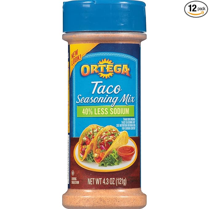Ortega Seasoning Mix Reduced Sodium Taco 4.3 Ounce (Pack of 12)