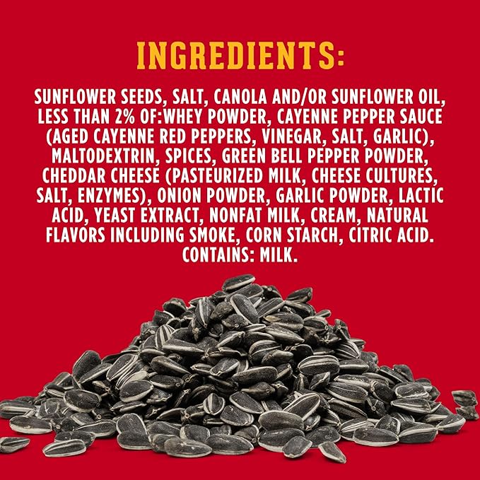 DAVID Roasted and Salted Spicy Queso Jumbo Sunflower Seeds Keto Friendly 5.25 oz 12 Pack