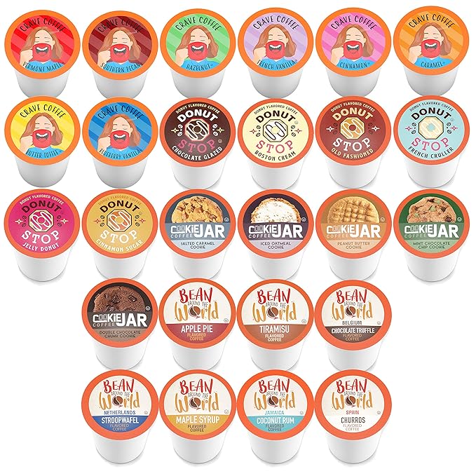Coffee Pod Variety Packs Flavored SamplerAssortedCompatible with 2.0 K-Cup BrewersVariety Pack52 Count (Pack of 2)
