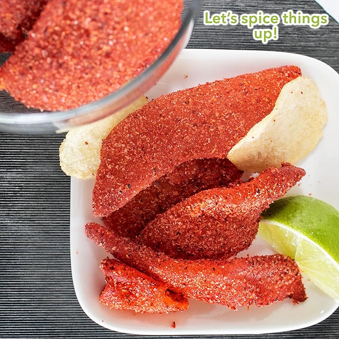 Balmoro Lime Spicy Dehydrated Mango (8.8 oz) - Lime Spicy Dehydrated Mango Fruit Slices - Chili Mango Dried Fruit - Dried Mango with Chili