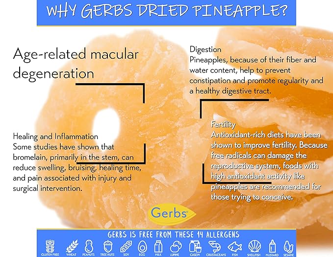 Gerbs Lightly Sweetened Dried Pineapple Cubes 4 lbs. | Unsulfured No Artificial Additives Resealable Bag | Naturally Sweet &amp Chewy | Top 14 Allergen-Free