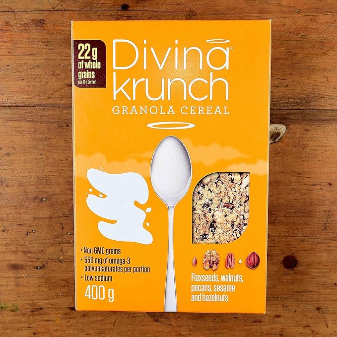 Divina Krunch Granola Cereal Pack of 3 NON-GMO CEREAL (Omega Nuts &amp Seeds Granola)