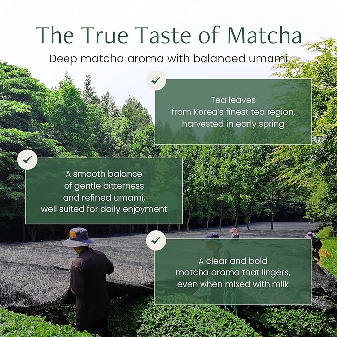 Magpie&ampTiger Premium Matcha Powder - Perfect for Matcha Lattes | Authentic Korean Green Tea from Boseong Korea | Rich Vibrant Flavor with a Clean Finish (40g)