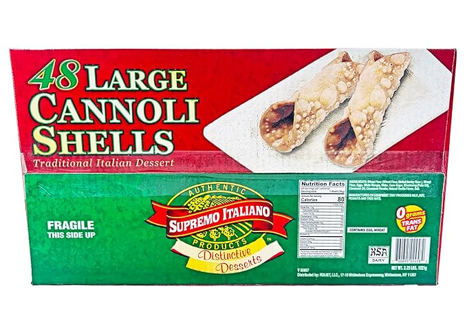 Supremo Italiano Large Cannoli Shells | Kosher | 48 Count