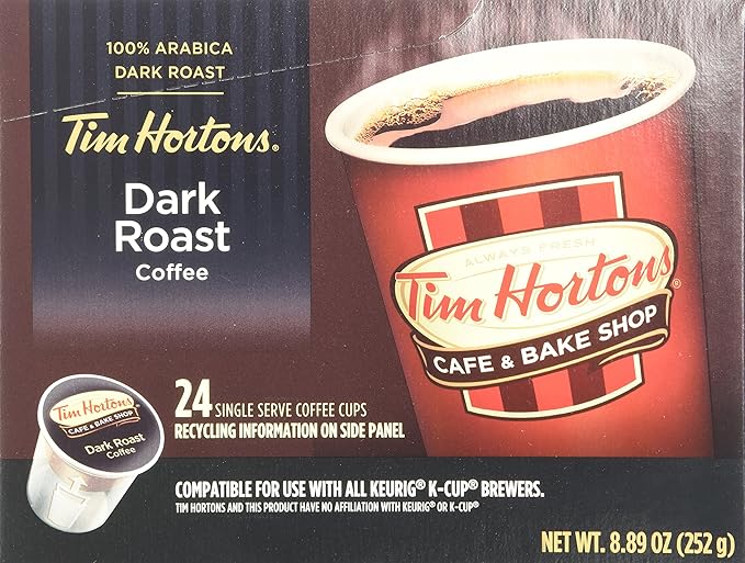 Tim Hortons Dark Roast Single Serve Coffee Cups 96 Count (Packaging May Vary)