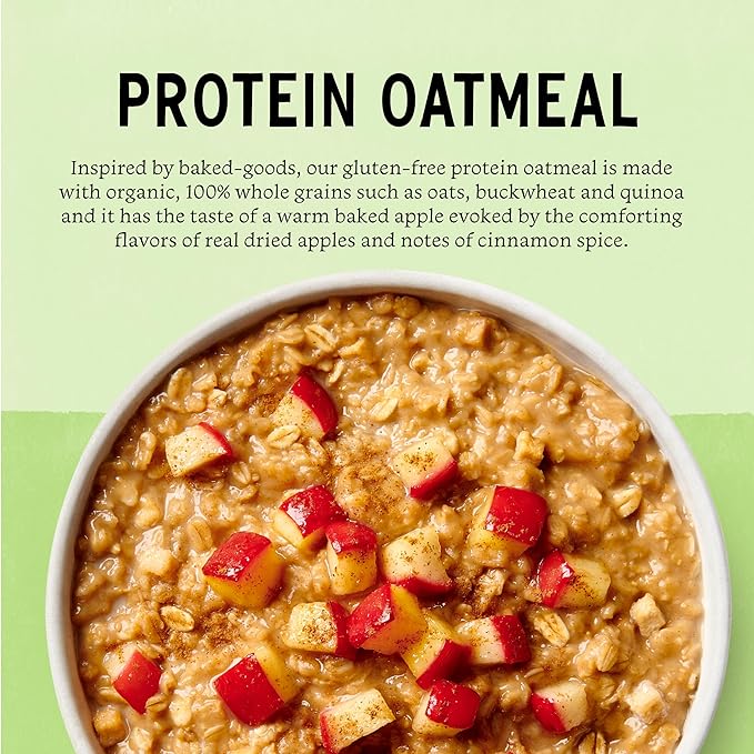Purely Elizabeth Creamy &amp Hearty Protein Instant Oatmeal Apple Harvest Crumble Vegan Friendly Organic Gluten Free &amp Non-GMO 5 Count 8.3 Ounce (Pack of 6)