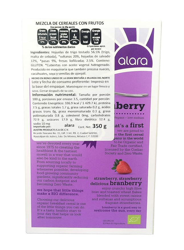 Alara Org Everyday Branberry Muesli 350g