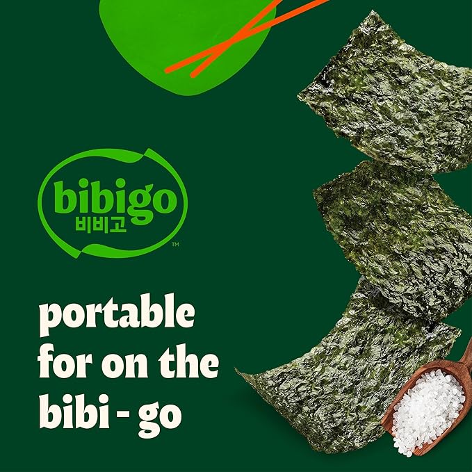 Bibigo ORGANIC SEAWEED SNACK SESAME 0.35OZx12 (Pack of 2)