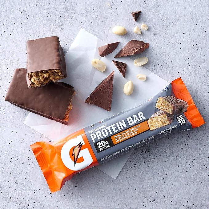 Gatorade Whey Protein Recover Bars Peanut Butter Chocolate 2.8 ounce bars (Pack of 12)