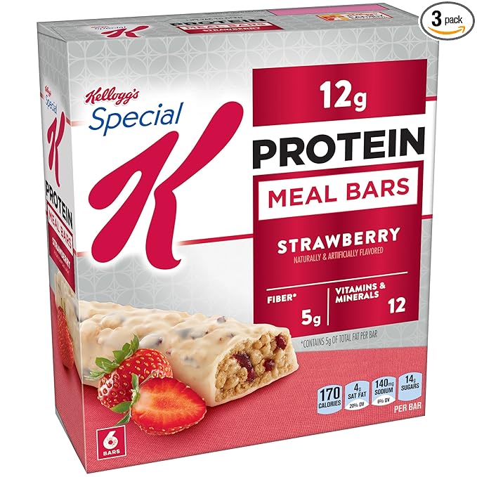 Kellogg's Special K Protein Meal Bars Strawberry 6 Count Box (Pack of 3)