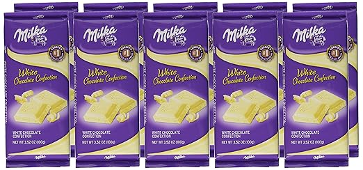 Milka White Chocolate 3.52-Ounce Bars (Pack of 10)