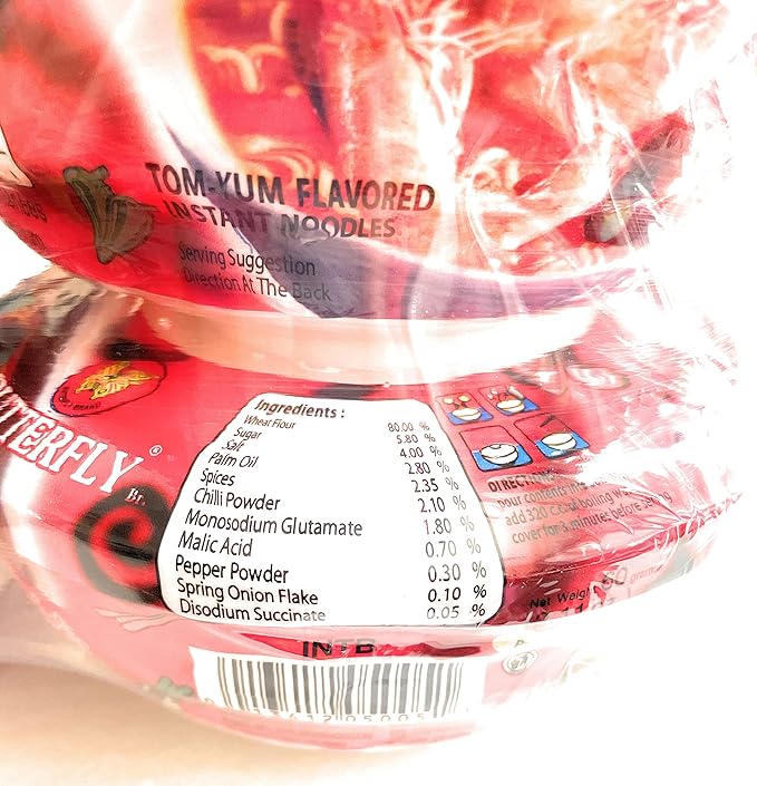 Instant Noodle Bowl 60 Grams 6-Pack (Tom-Yum Flavor)