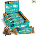 Raw Rev Vegan Protein Bars- Chocolate Chip Cookie Dough 12 bars Non-GMO Plastic-Neutral Nothing Artificial Glo Formula Gluten-Free Keto-Friendly Paleo Kosher No Sugar Alcohols No Stevia.