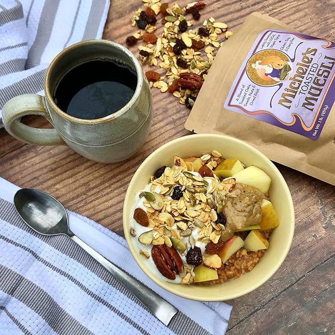 Michele's Toasted Muesli Whole Grain Cereal No Refined Sugar No Added Oil Gluten-Free &amp Non-GMO 36oz Resealable Bag
