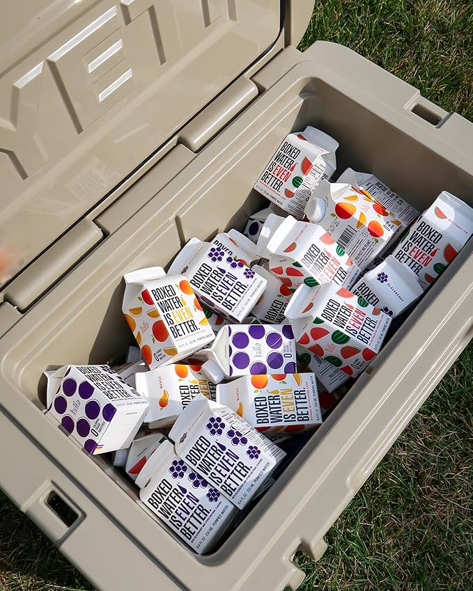 Mango Boxed Water 8.5 oz. (24 Pack) – Better Than Premium Plastic BPA-Free Refillable Cartons Sustainable Alternative Mini Carton for Kids Lunchbox Ready