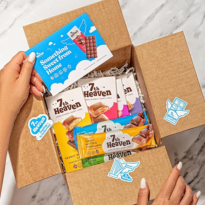 7th Heaven Vegan Oat Milk Chocolate Bars: White &amp Cookies - (3.5 oz - 4 Pack) Healthy Chocolate Perfect Valentines Gift For Your Loved Ones 100% Dairy Free Non GMO Kosher Parve Cruelty Free