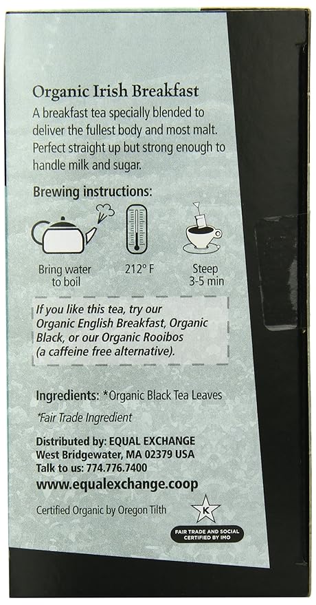 Equal Exchange Organic Irish Breakfast Tea 20-Count (Pack of 6)