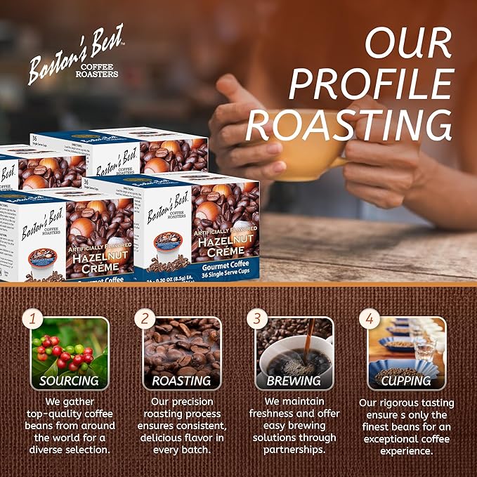 Boston’s Best - Hazelnut Creme Flavored Coffee Delicious Gourmet Compatible with Keurig Coffee Maker 1 Count (144 Single Serve Cups)