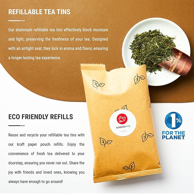 Senbird Premium Sencha With Matcha - Japanese Green Tea With Matcha - From Kyoto Japan - Loose Leaf Tea In Airtight Tea Tin (3.5oz/100g)