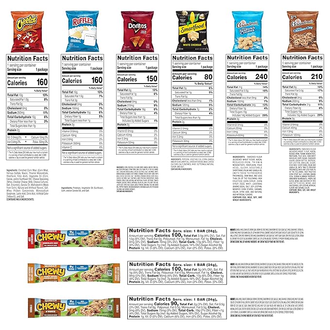 Frito-Lay Lunch Box Mix Chips Cookies and Quaker Chewy Bars Variety Pack (Pack of 40)
