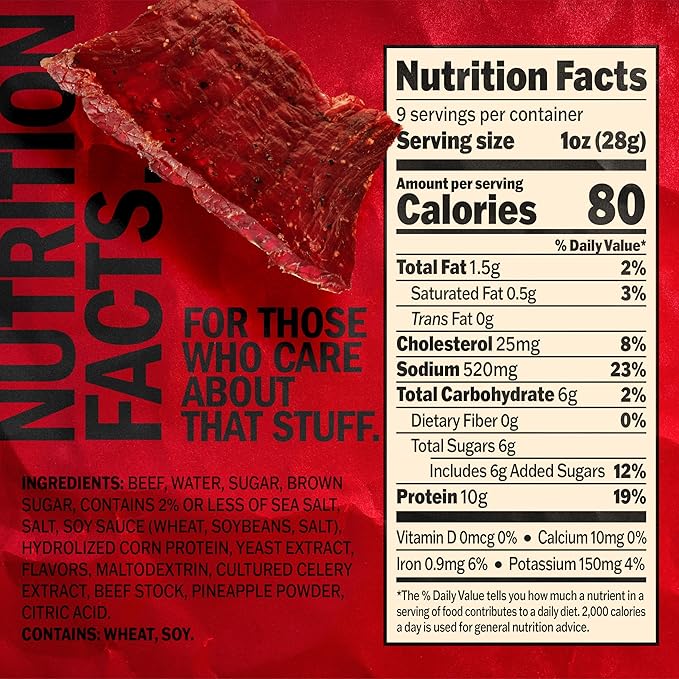 Jack Link's Beef Jerky Original Large Jerky Bags - Flavorful Meat Snacks Ready to Eat Protein Snacks with 10g of Protein per Serving Made with 100% Beef - 9 Oz. (Pack of 2)