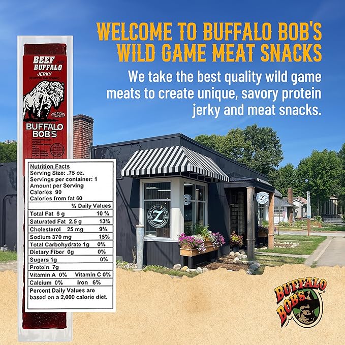 Buffalo Bob's Wild Game Meat Snack - Beef and Buffalo 10 Pack