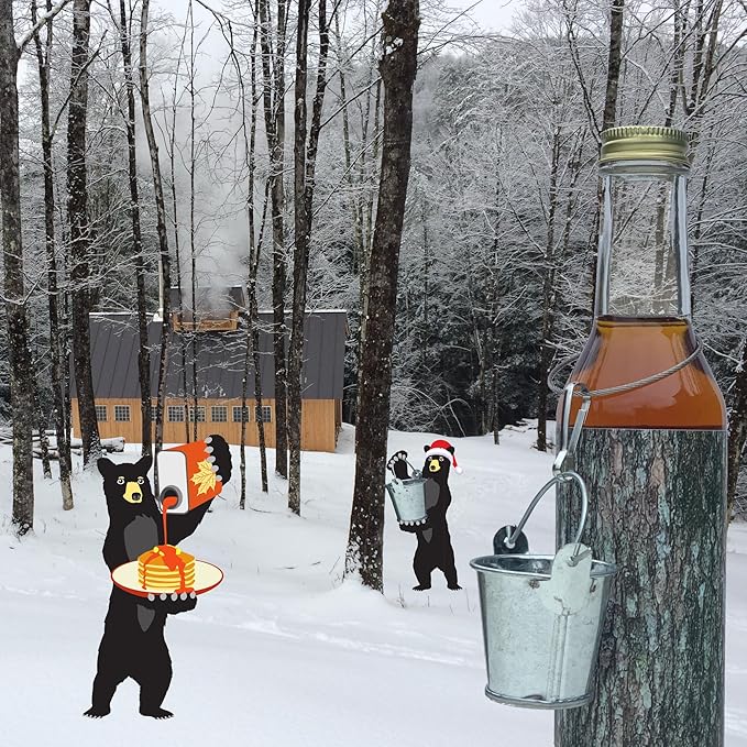 Vermont Maple Syrup Pure Small-Batch Handcrafted on Small Family Farms by MAPLE FARMERS 8.5 oz Glass Bottle with Decorative Metal Sap Bucket Golden Amber Dark &amp Very Dark (Golden &amp Del