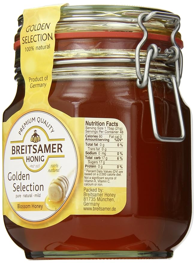 Breitsamer Golden Selection Honey Flip-Top Jar 35.2 Ounce