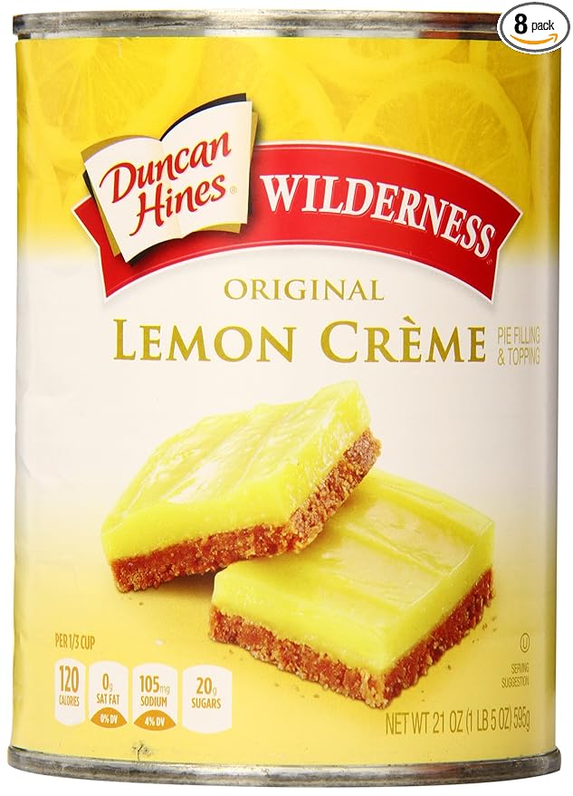 Duncan Hines Wilderness Lemon Crème Pie Filling and Topping 21 oz. (Pack of 8)