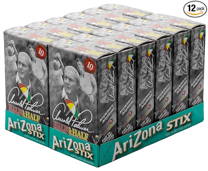 Arizona tea Arnold Palmer Mix Stix Half Iced Tea &amp Half Lemonade 10 stix 1.2 Oz (Pack of 12)