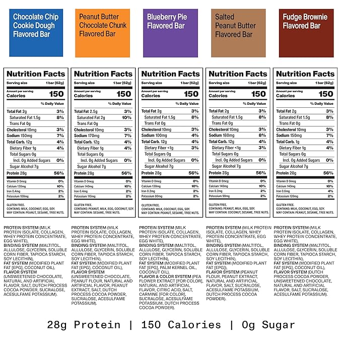 David Protein Bar David Favorites 60 Protein Bars | 28g of Protein | 150 Calories | 0g of Sugar - High Protein Low Carb Gluten Free Protein Bar Pack of 60