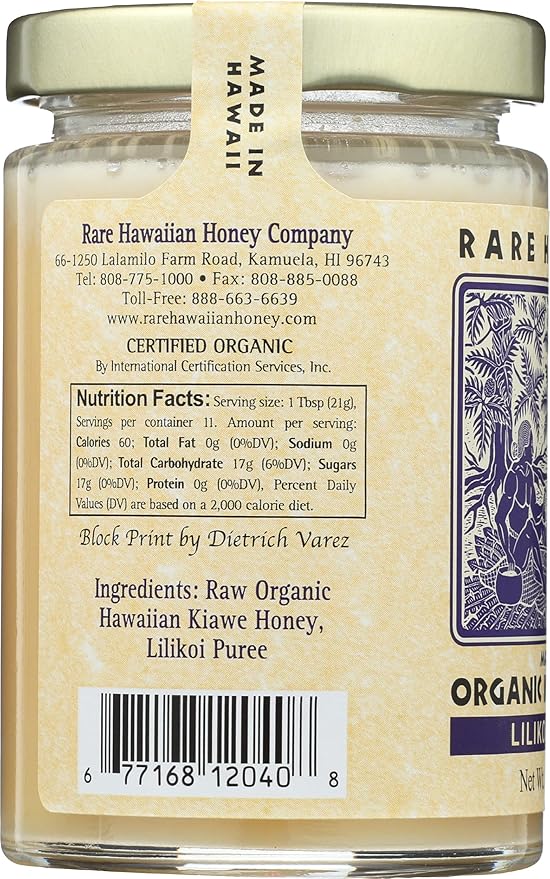Rare Hawaiian Honey White W Hawaiian Lilikoi 8 Ounce