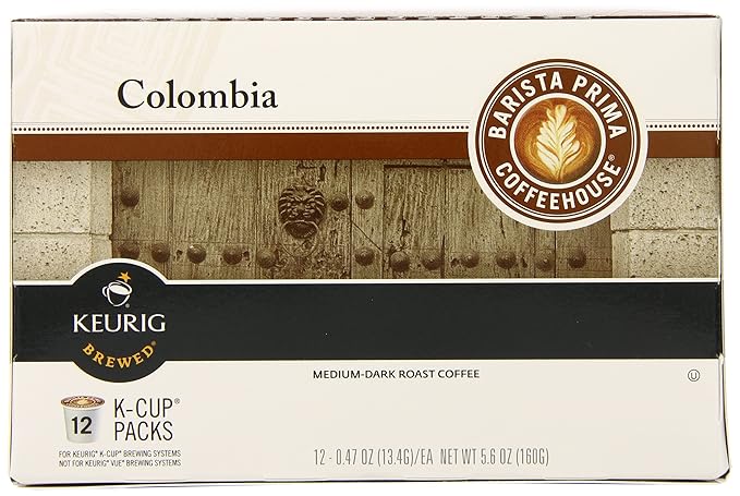 Barista Prima Coffeehouse Coffee Keurig K-Cups Colombia 72 Count